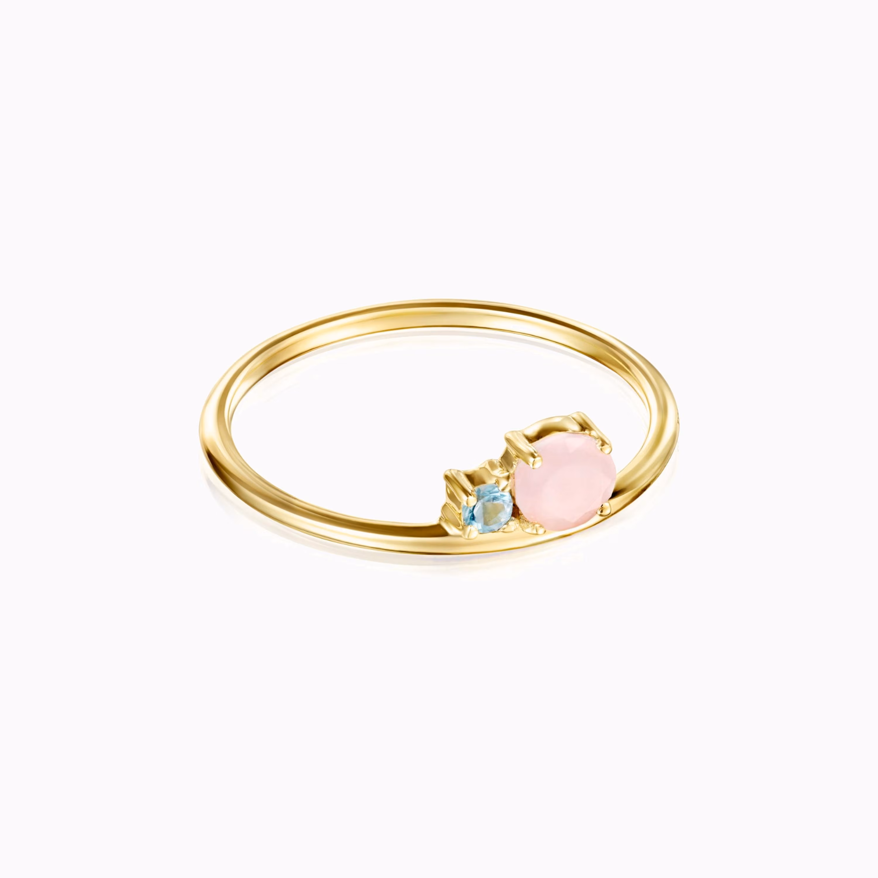 Anillo de oro con ópalo facetado y topacio  Mini Ivette