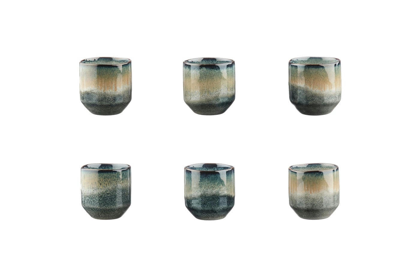 GENESIS - Lot de 6 tasses en grès gris D7,2