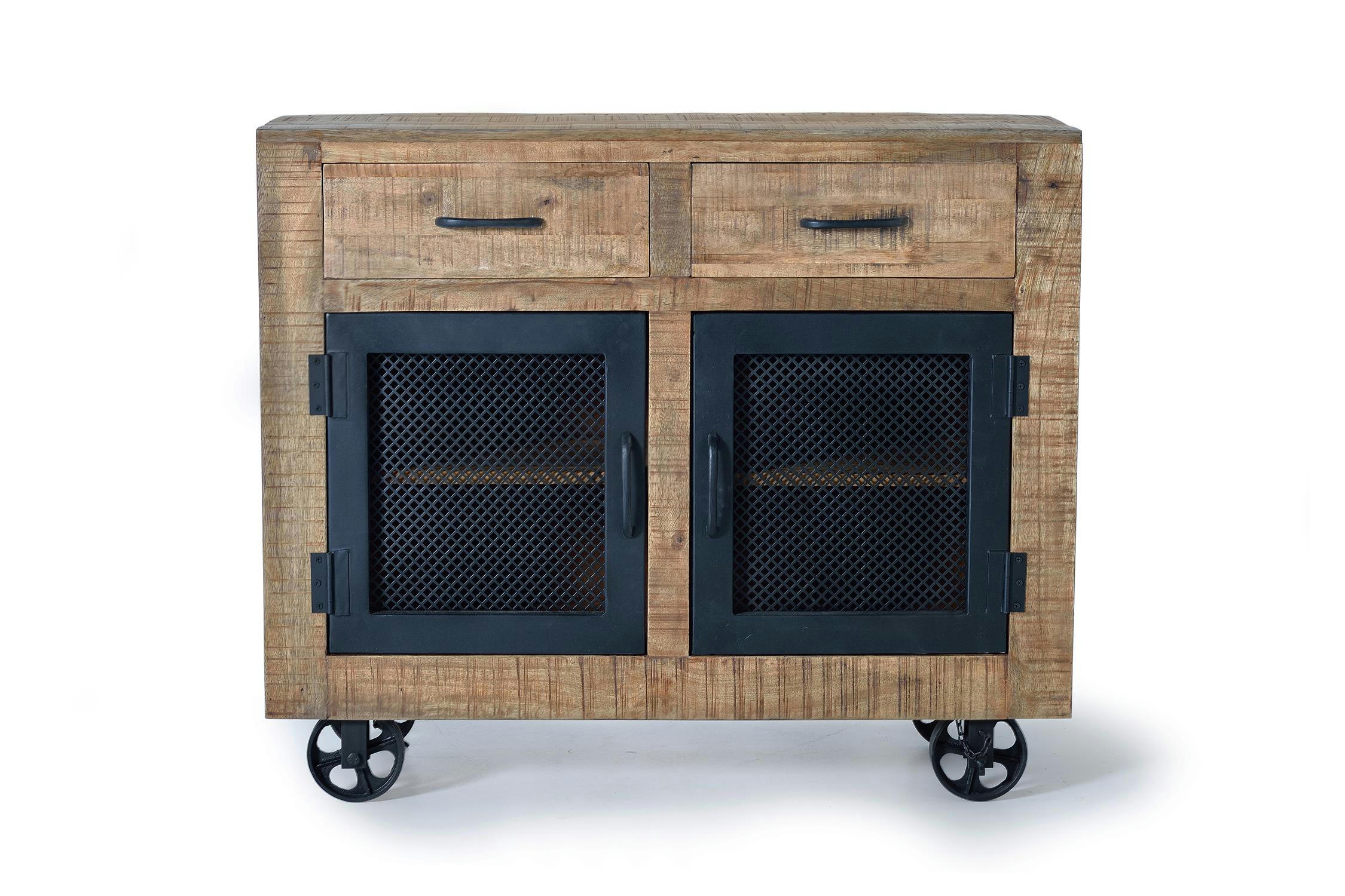 - Buffet en manguier et métal naturel