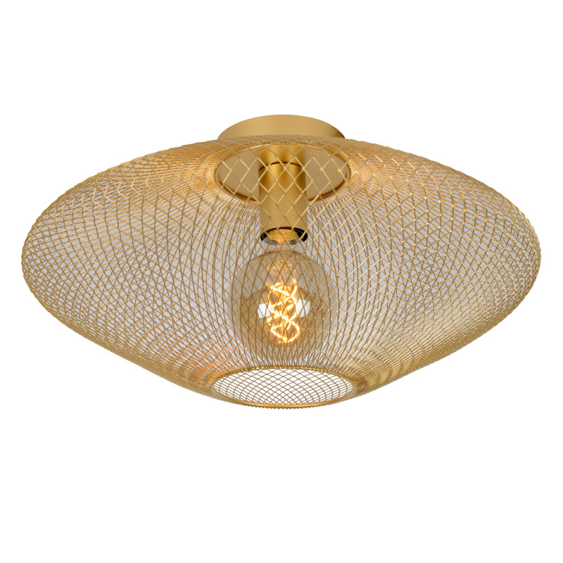Plafonnier Mesh doré dimmable Ø 45 cm E27 40 W LUCIDE