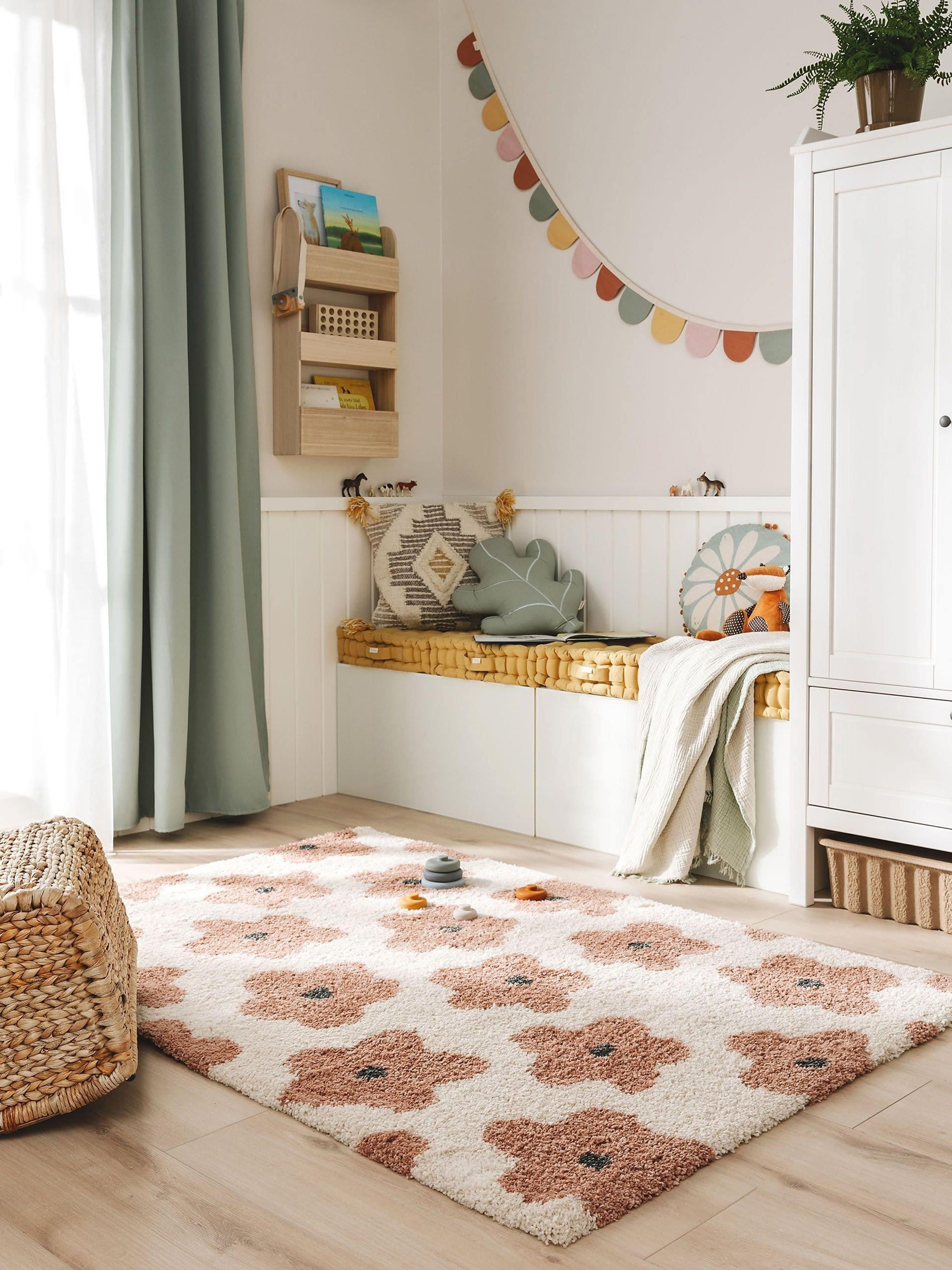Kinderteppich Gobi mit Blumenmuster