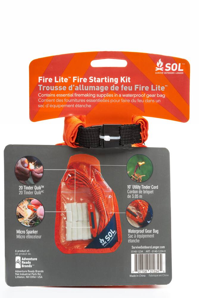SOL Fire Lite 2-Minute Fire Starter Kit For Outdoor Fire Pits & Camping, Starts Up To 20 Fires
