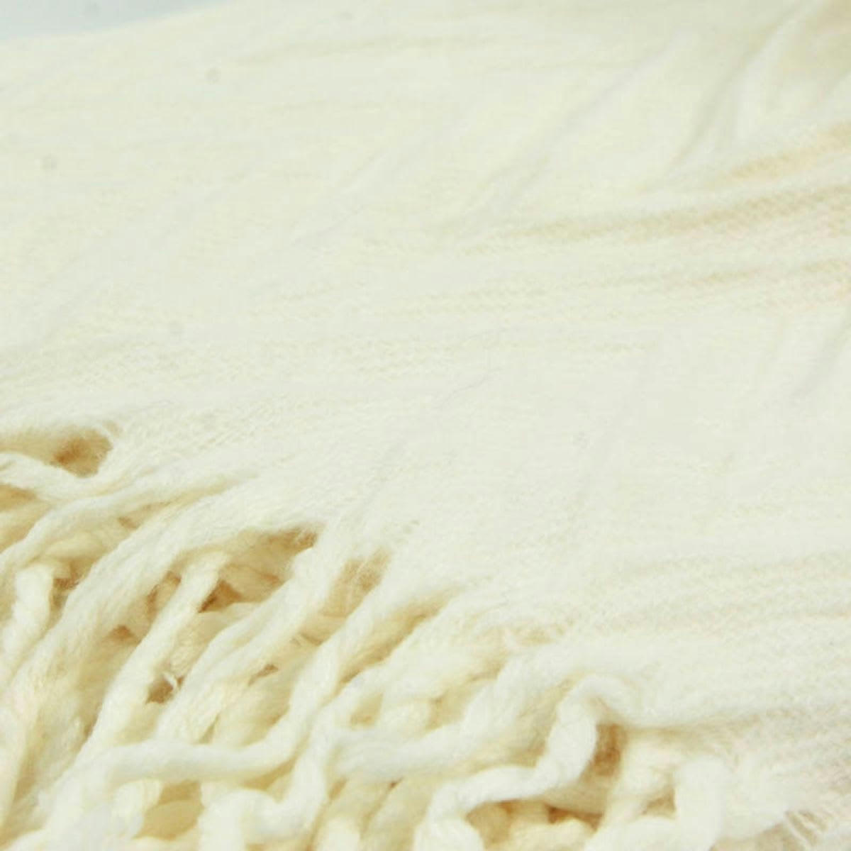 CHEVRON - Plaid à motifs chevron écru 130x170