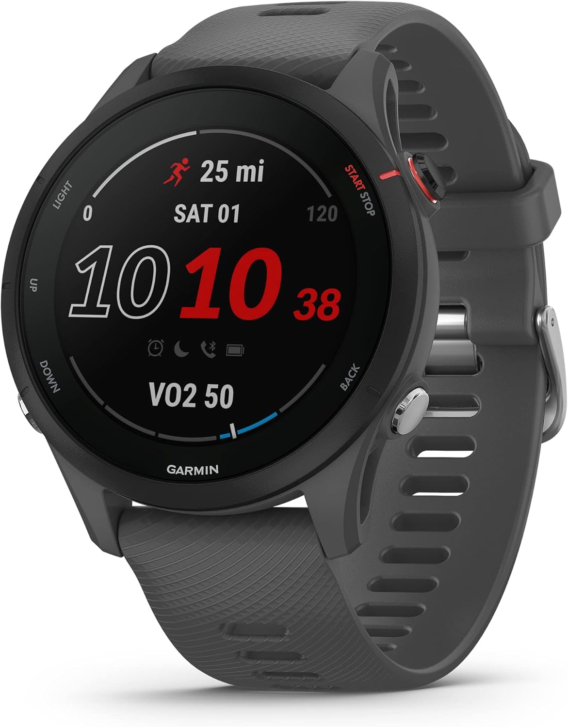 Garmin Forerunner® 255  GPS Running Smartwatch  Advanced Insights  Long-Lasting Battery  Slate Gray