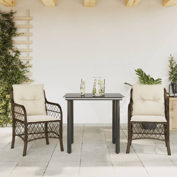 Zestaw Mebli Ogrodowych Bistro Stół Krzesła Rattan Poduszki Na Taras Balkon
