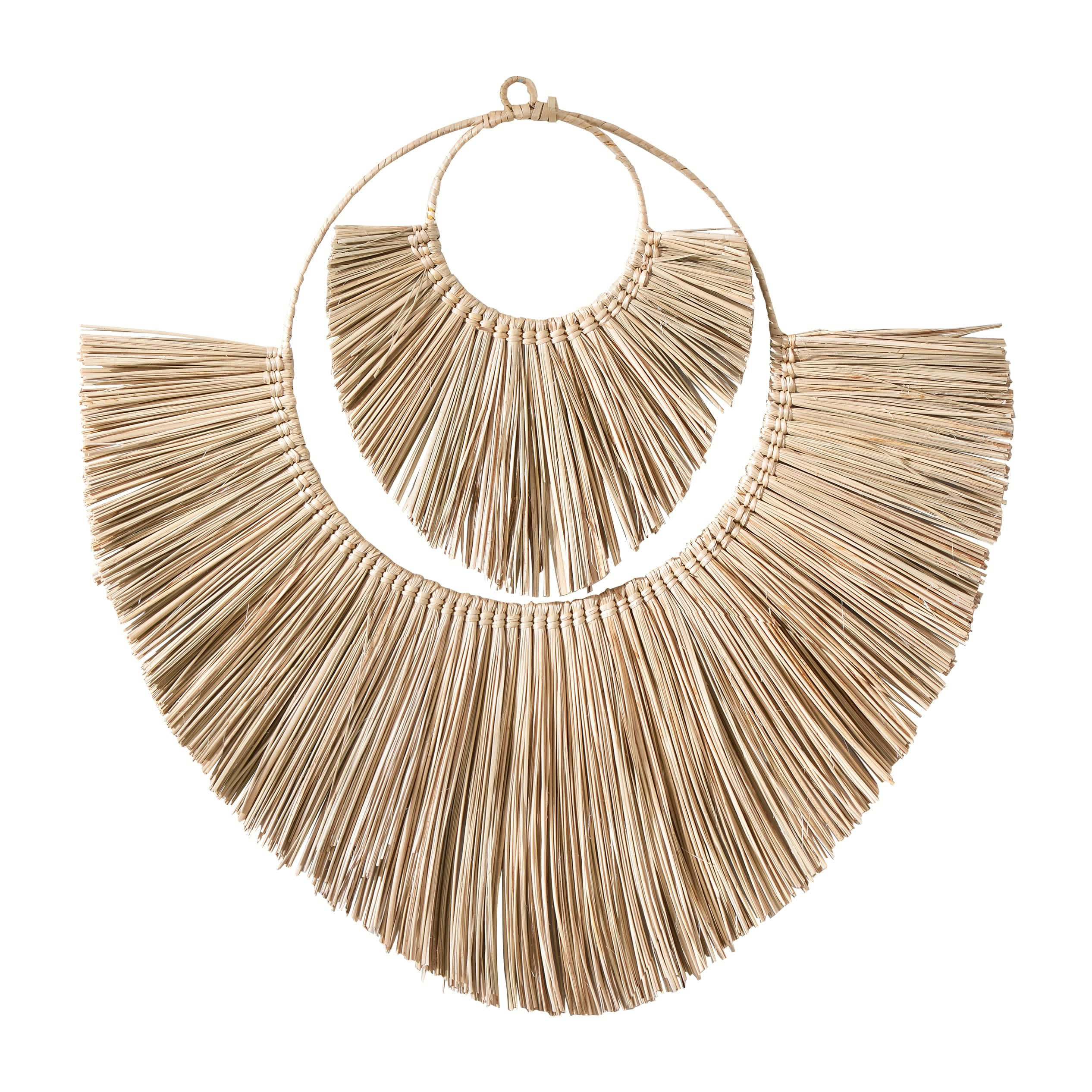 KIMDAO - Plaque décorative en fibres naturelles beige