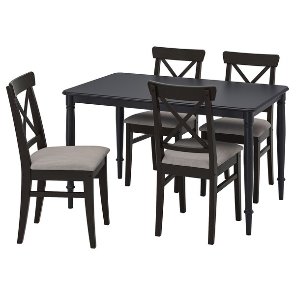DANDERYD / INGOLF Table and 4 chairs, black/Nolhaga gray-beige, 51 1/8 