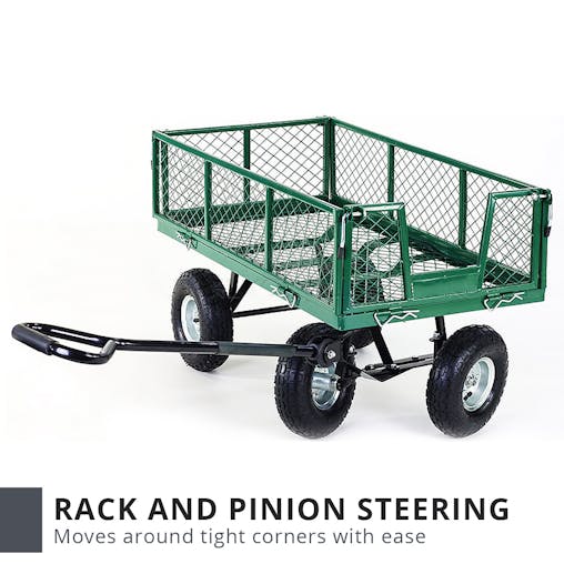NNEDPE Garden Cart with Mesh Liner Lawn Folding Trolley
