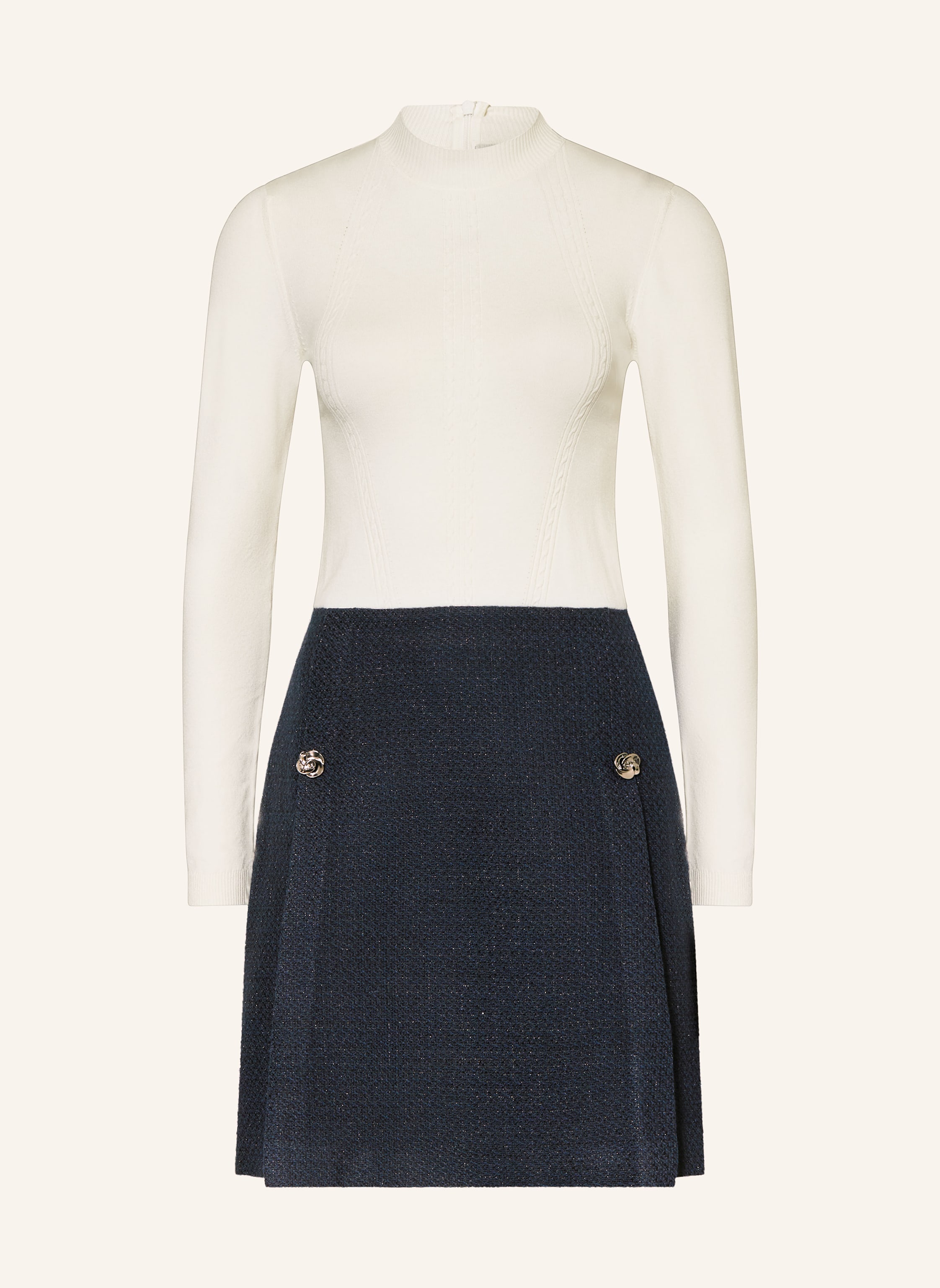 TED BAKER Kleid im Materialmix mit Glitzergarn