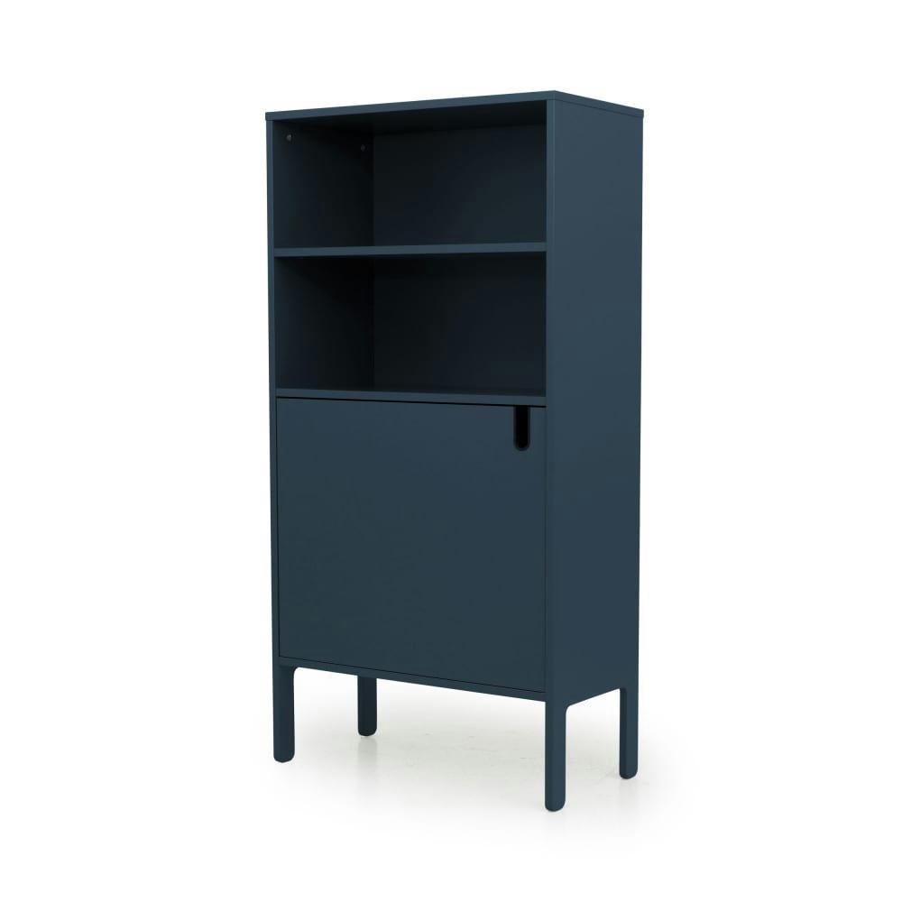 UNO - Buffet haut en bois 1 porte H152cm bleu canard