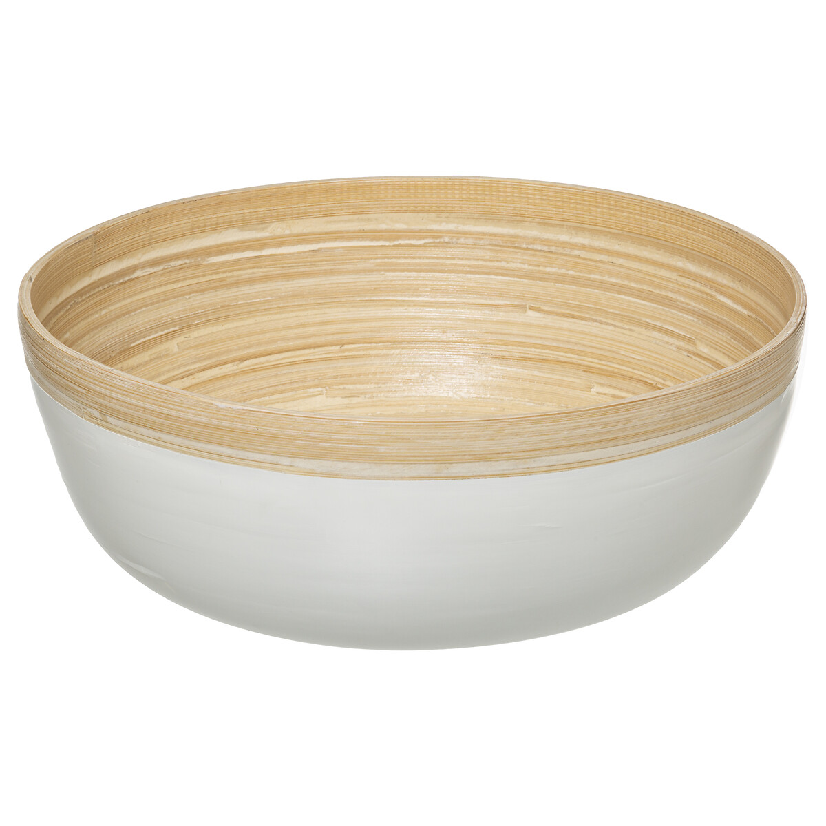 Saladeira MODERN branca em bambu 30cm