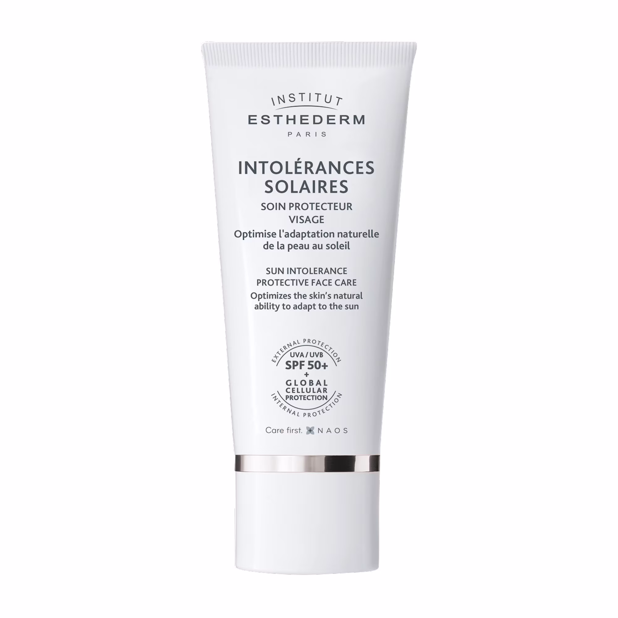 INTOLERANCES SOLAIRESCrème solaire visage spf50+ peau intolérante allergiques