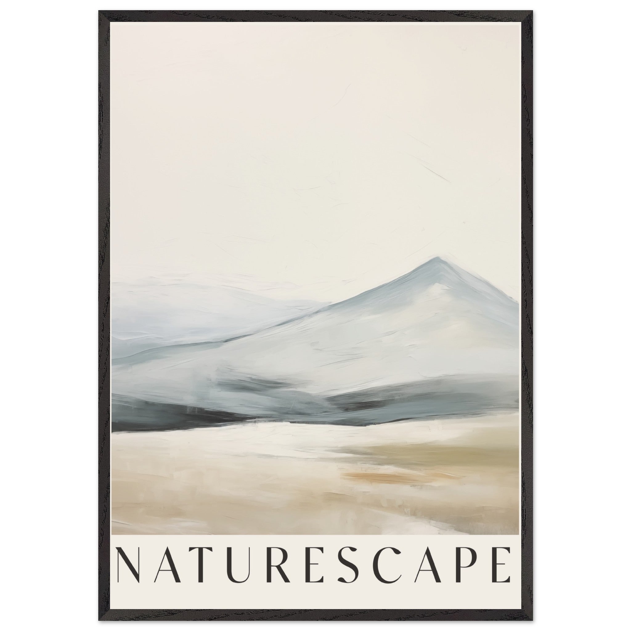 Artfulprints Poster met Lijst Abstract - Naturescape  - 70x100 cm - Taupe