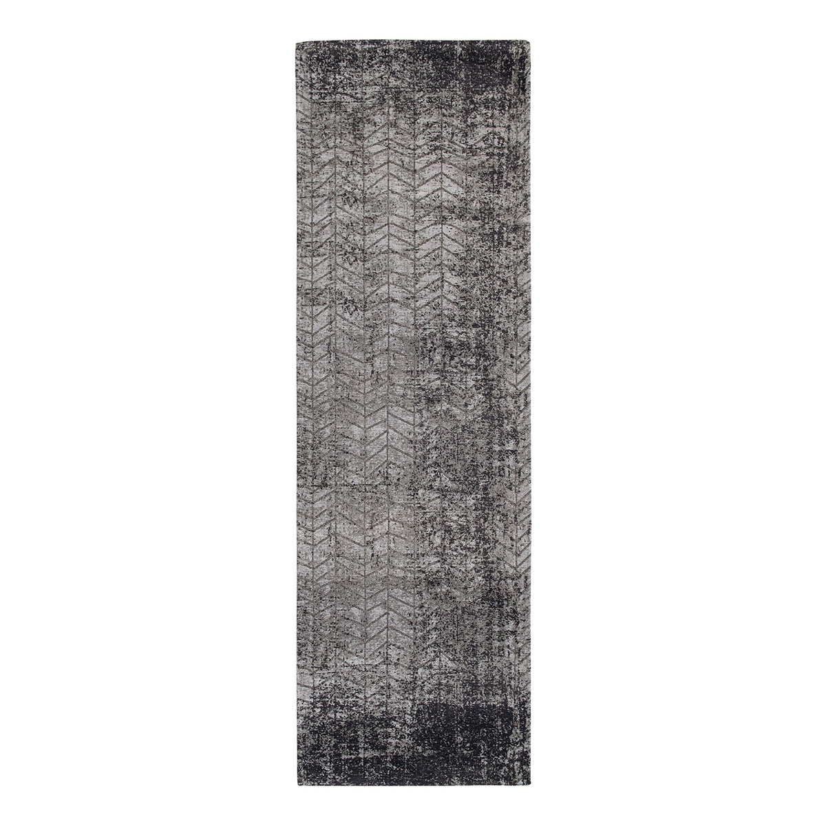 Ecorugs vloerkleed Harlem Contrast - zwart - 80x250cm