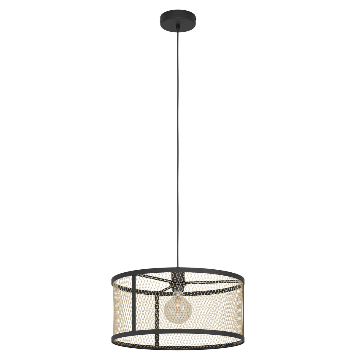 EGLO hanglamp Dellow - e27 - ø 32 cm - zwart/geelkoper