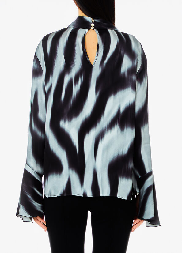 Blusa in raso stampato