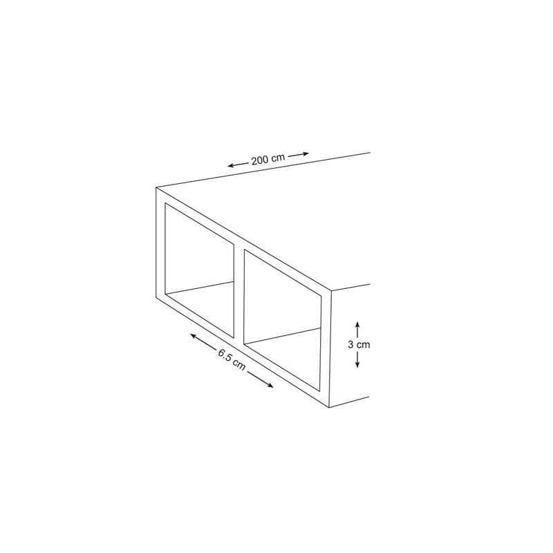 Profilé en aluminium 200 x 6,5 x 3 cm TOOLLAND