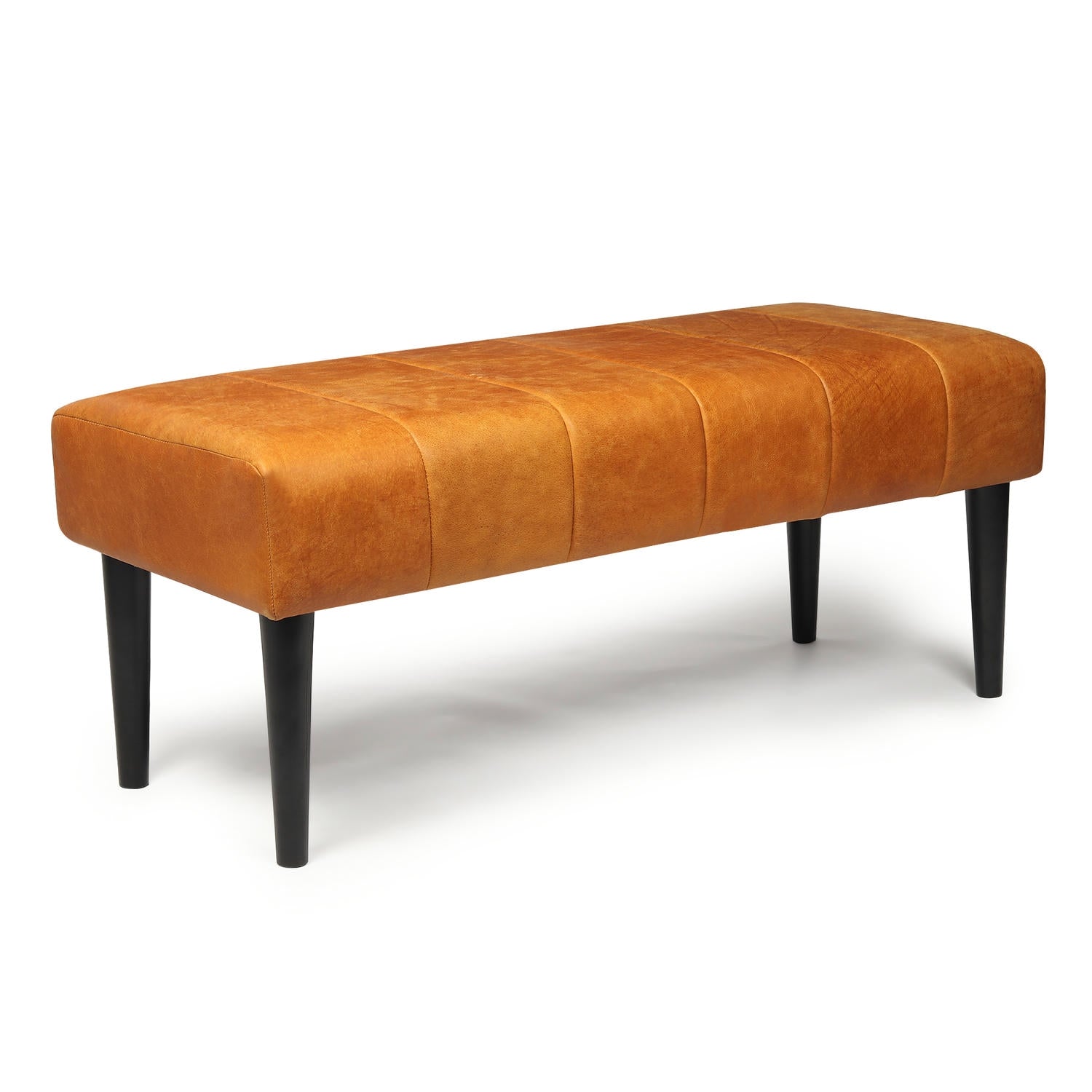 Furnhouse bankje Athea - Cognacbruin - Leer - 50x92x48