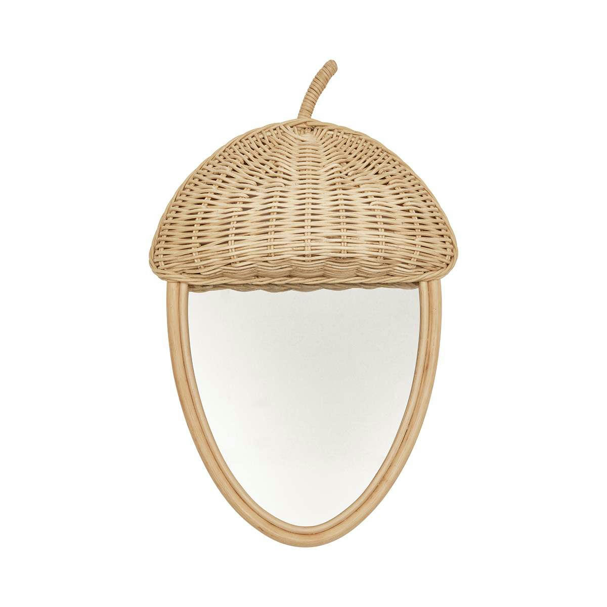 ACORN - Miroir mural marron en rotin H42x31xcm