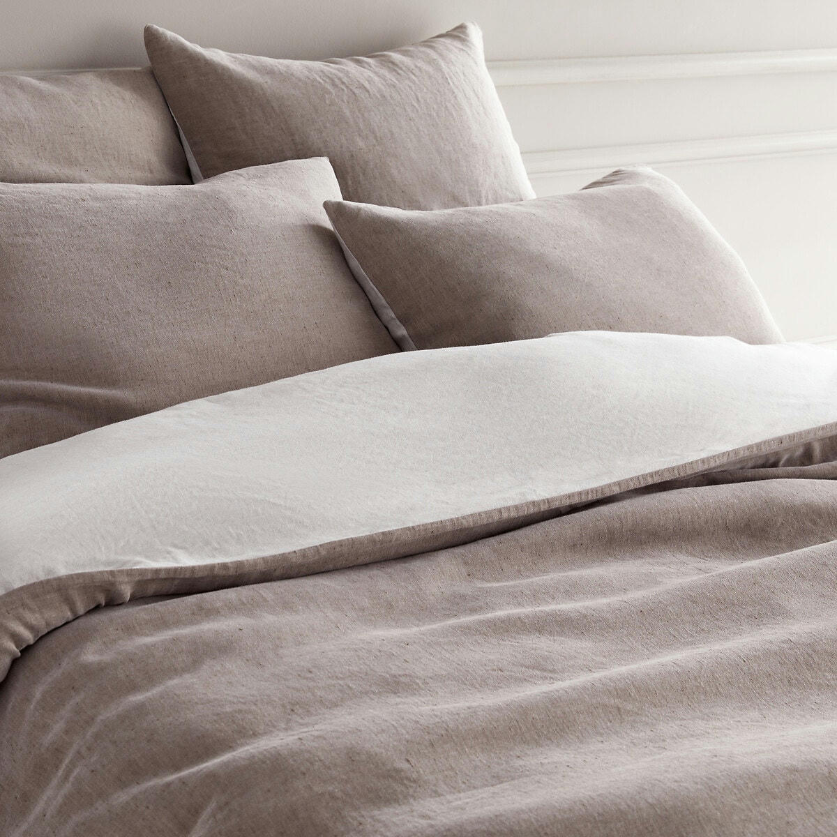 Housse de couette bicolore en lin et coton, Antona