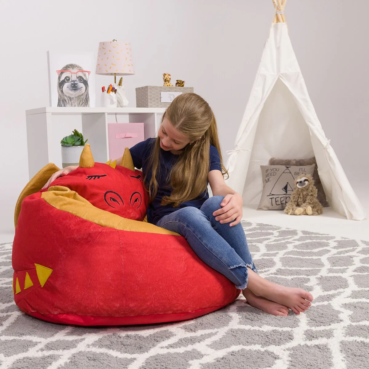 Bean Bag, Soft and Cozy Animal Bean Bag Chair - Child Proof Closure