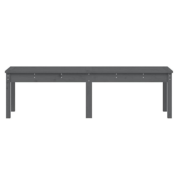 Banc de jardin meuble de patio bois gris Helloshop26