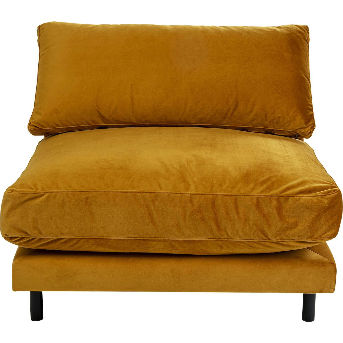 DISCOVERY - Fauteuil en velours ocre et acier