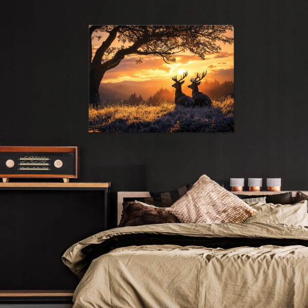 Obraz Na Płótnie Ścianę Do Sypialni Salonu Kuchni Jeleń Natura Widok 60X40