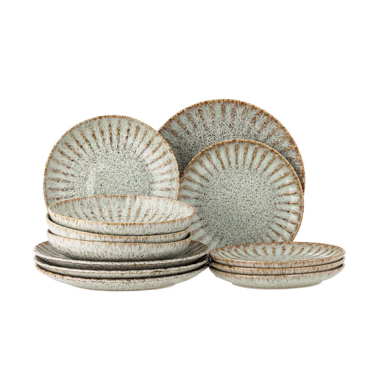 Bloomingville - Fleur Dinnerset, natur (12-tlg.)