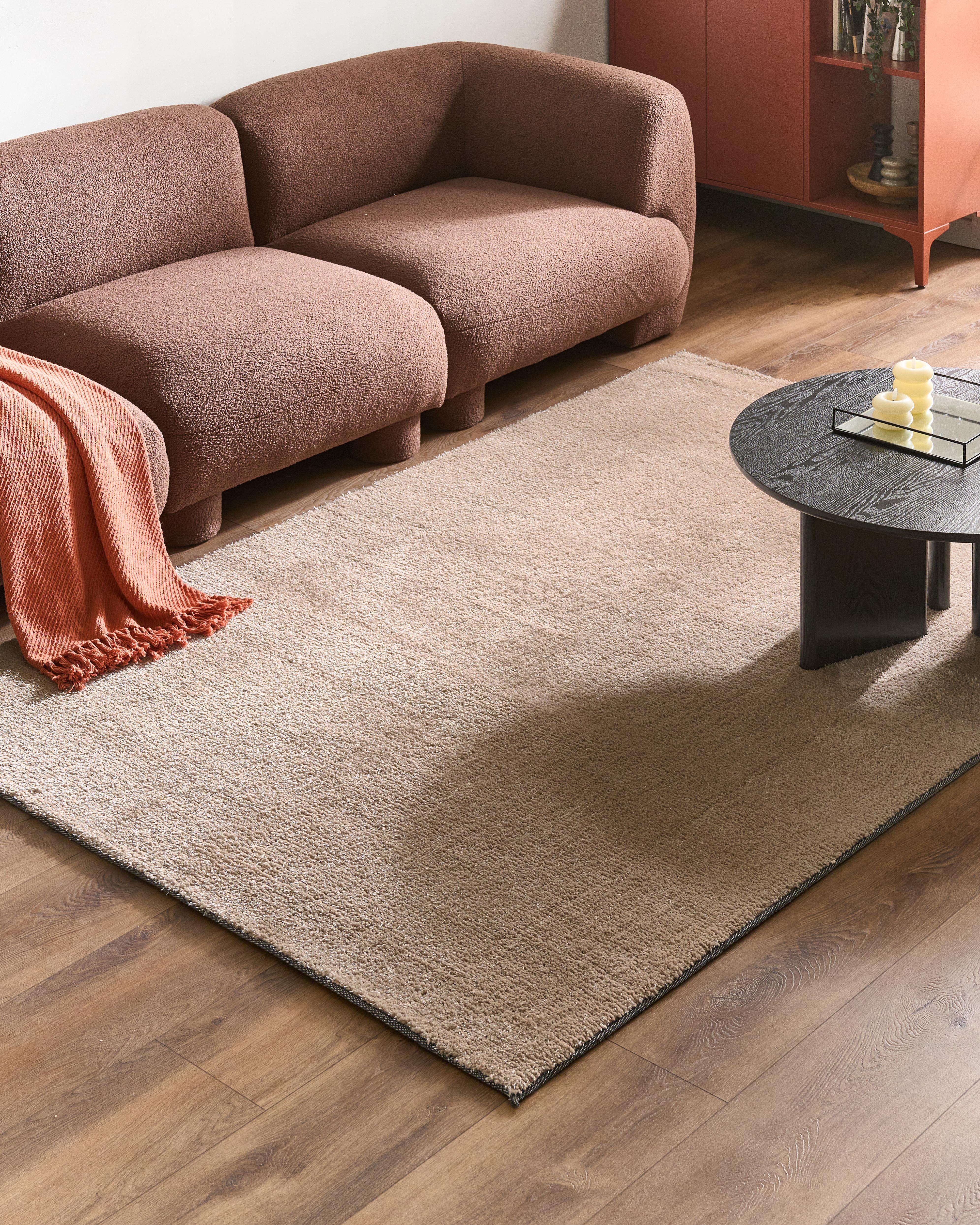 Shaggy Rug DEMRE Sand Beige 160 x 230 cm