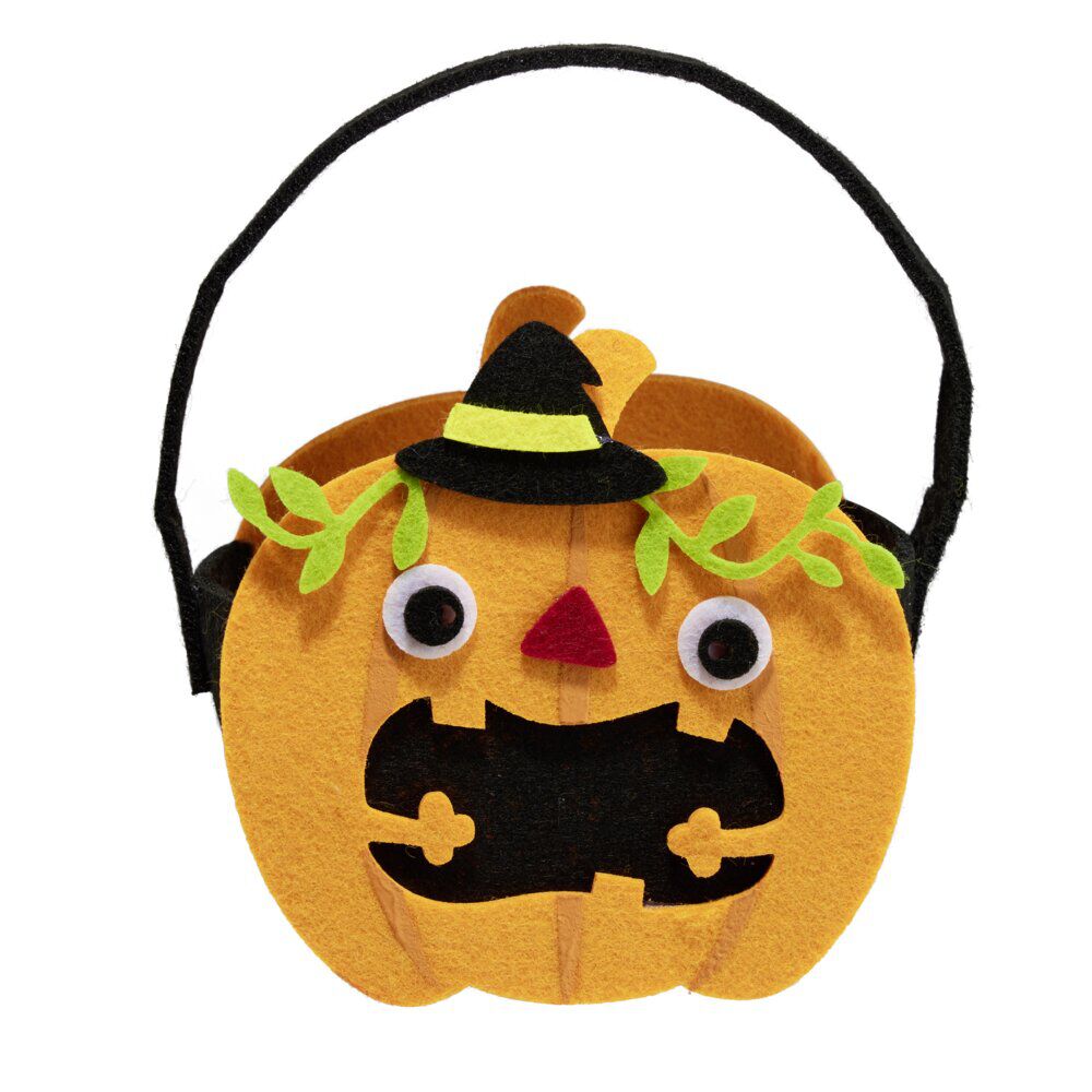 Seau à bonbons Halloween feutrine Ø24xH30cm (3 modèles)