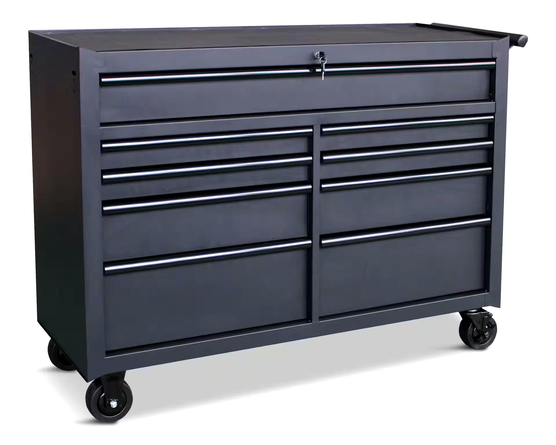 Mastercraft Rolling Tool Storage Cabinet w/ 9 Drawers, Black, 52-in