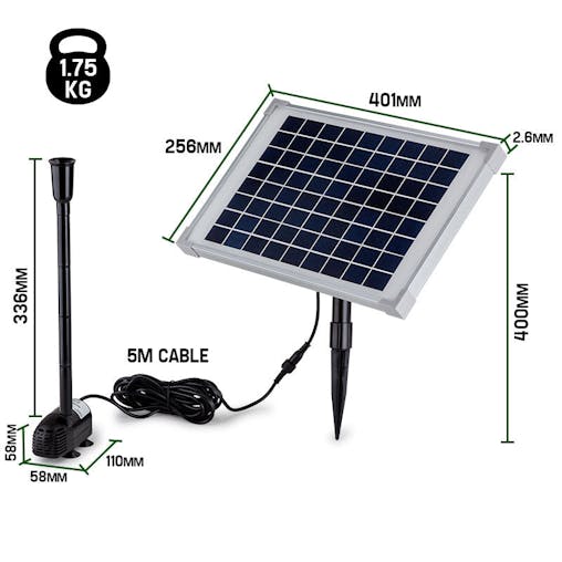 NNEMB 50W Solar Powered Fountain Submersible Water Pump Pond Kit Power Garden Panel