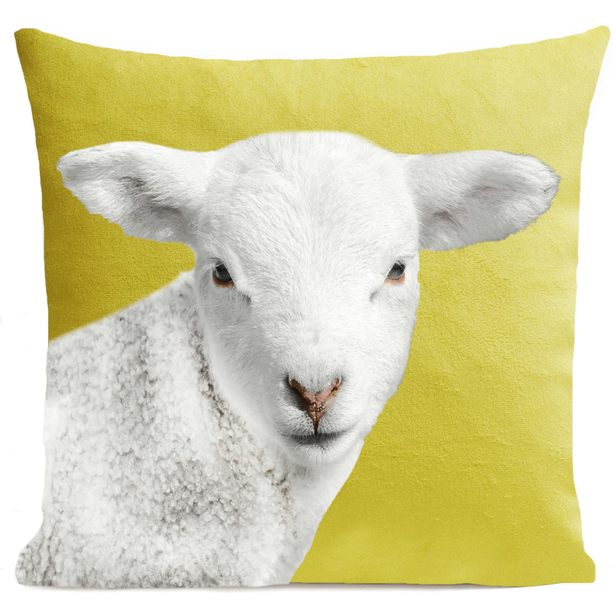 - Coussin enfant velours jaune 40x40cm