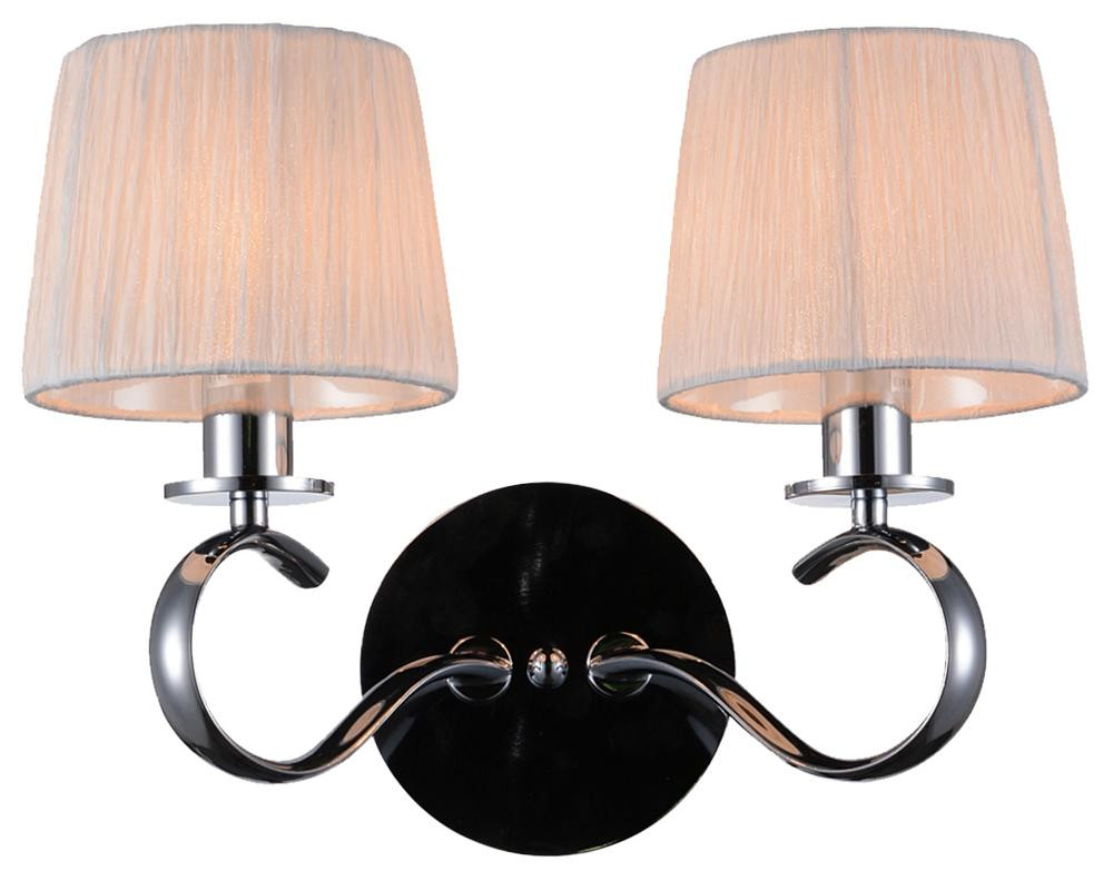 Lampa kinkiet CLARA 2x40w e14 chrom / biały