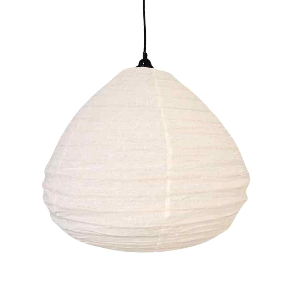 MÔMÉ Hanglamp Dome - off white - linnen - XL - Ø 60 cm / H 54 cm