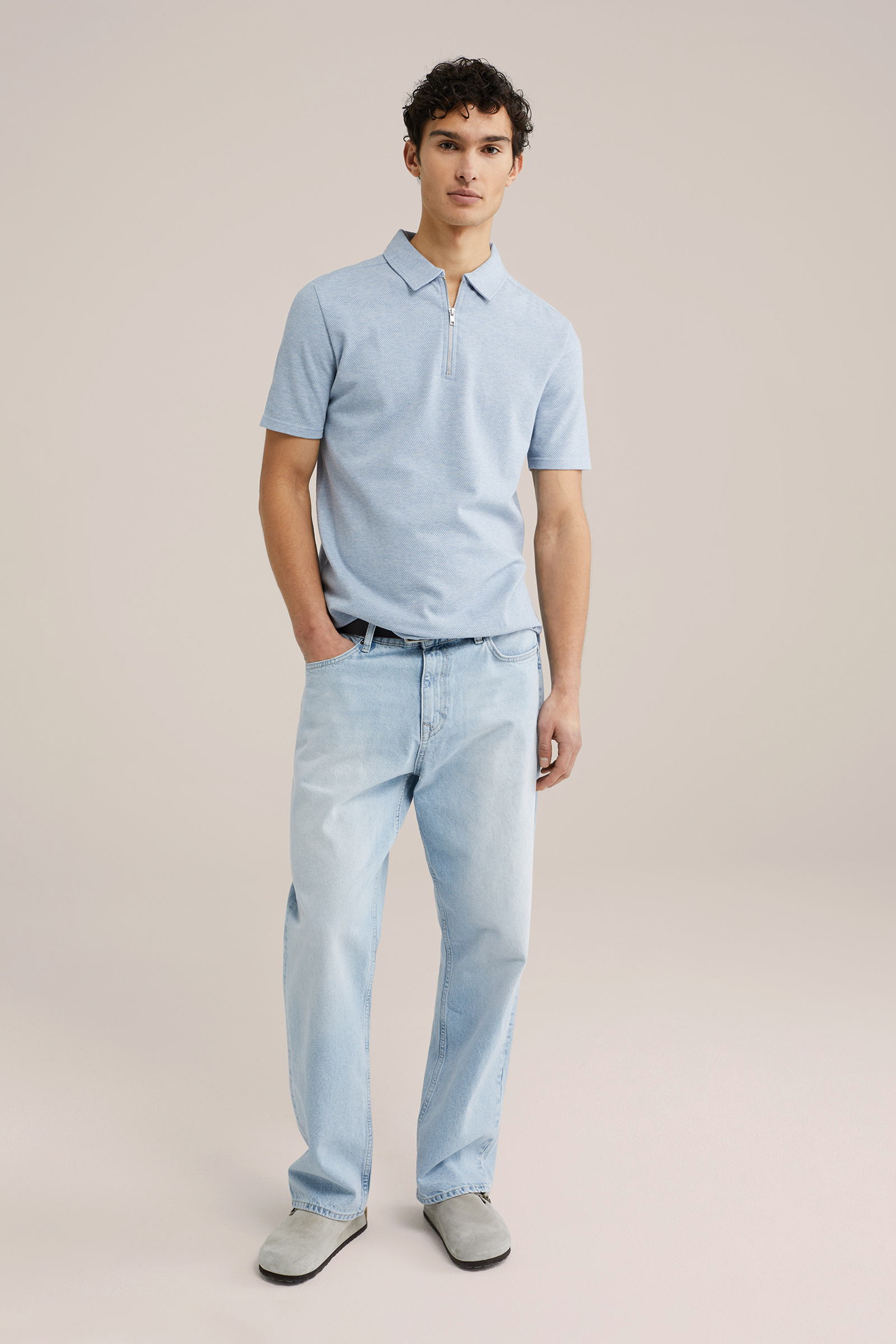 Heren Slim fit polo shirt met rits