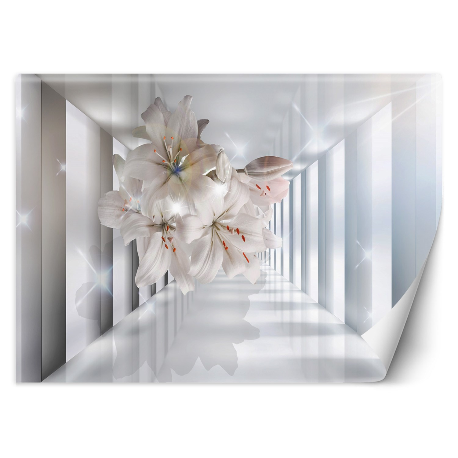 Feeby Fototapeta, do pokoju Kwiaty w tunelu 3D 150x105
