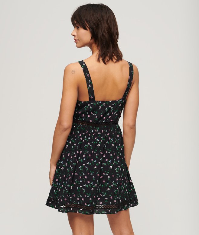 Lace Trim V-Neck Cami Dress