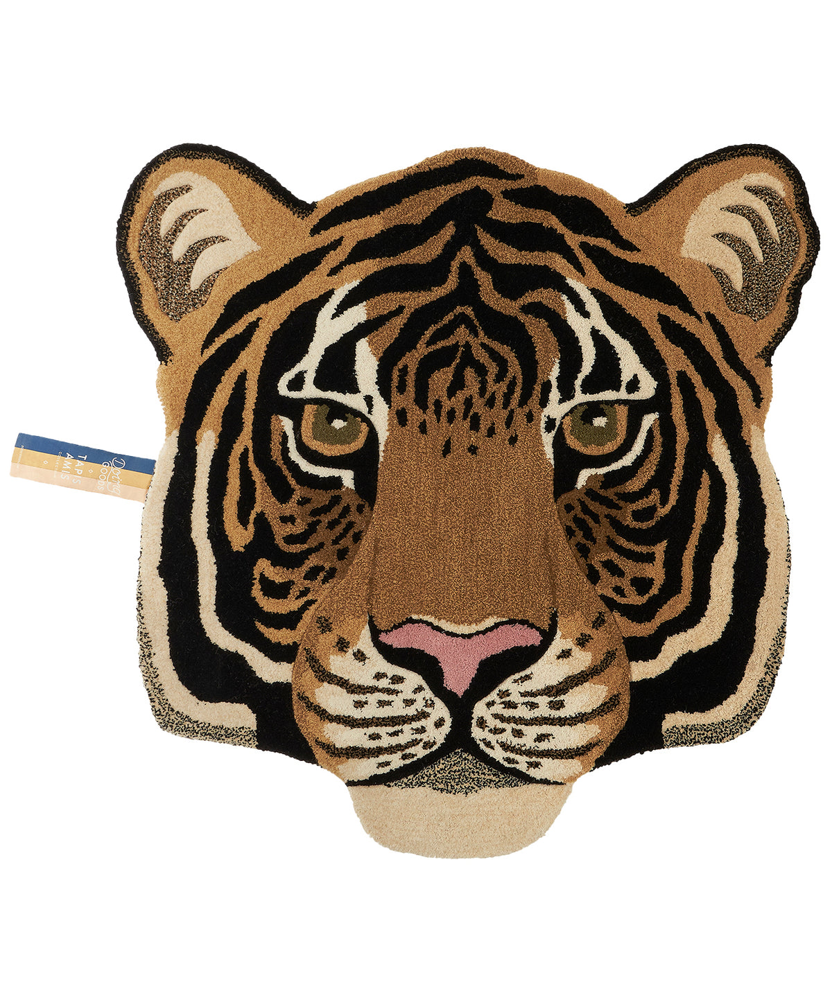 Doing Goods Rajah Tijger Dierenkop Vloerkleed - Groot 101 x 100 x 2 cm - 100% wol