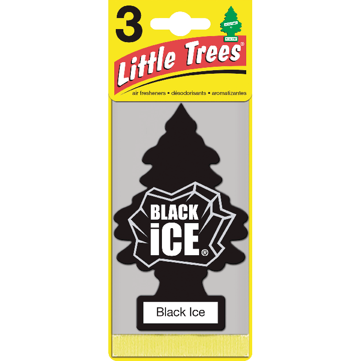 Little Trees Hanging Air Freshener, Black Ice, 3-pk