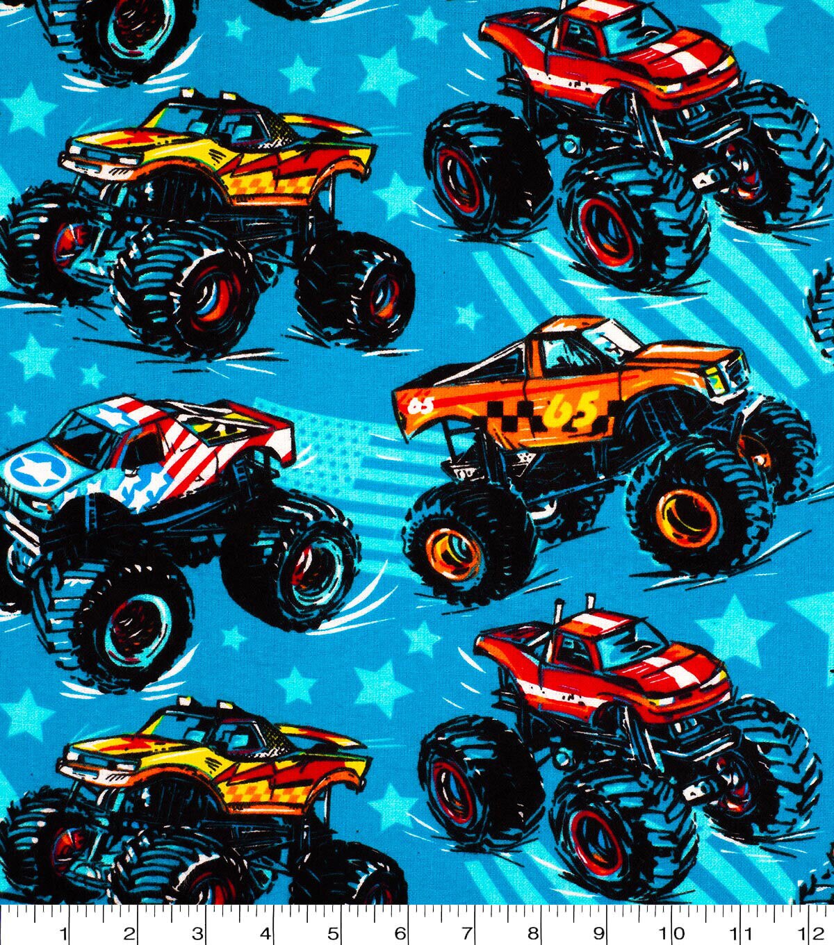 Super Snuggle Flannel Monster Trucks