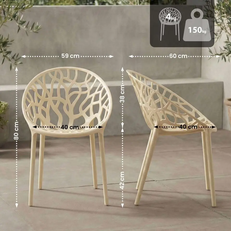 CLP Tuinstoel Hope Kunststof - creme