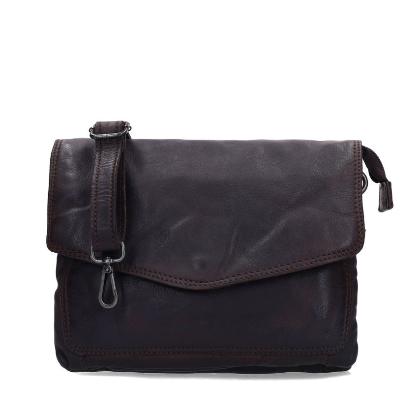 No Stress Bruine leren unisex schoudertas