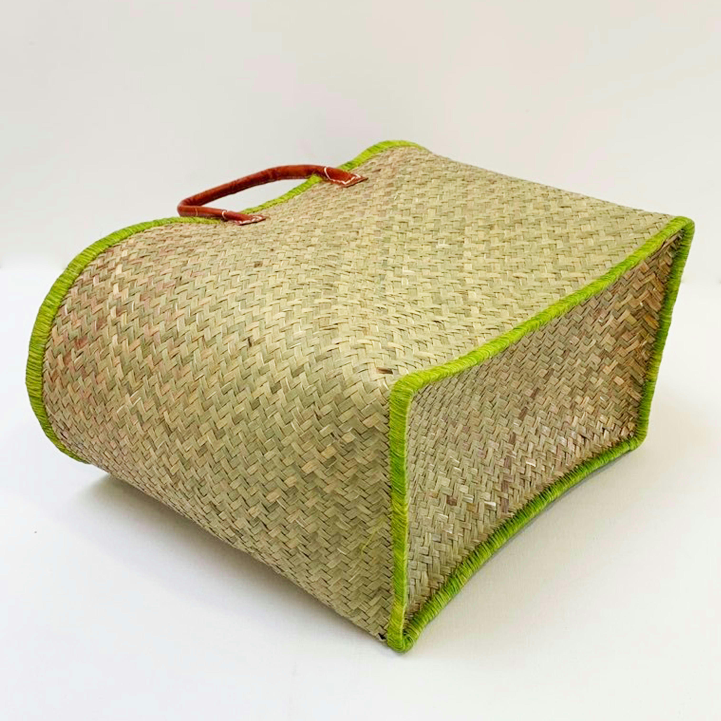 PANIERS PENJY GM - Panier  naturel et vert penjy GM