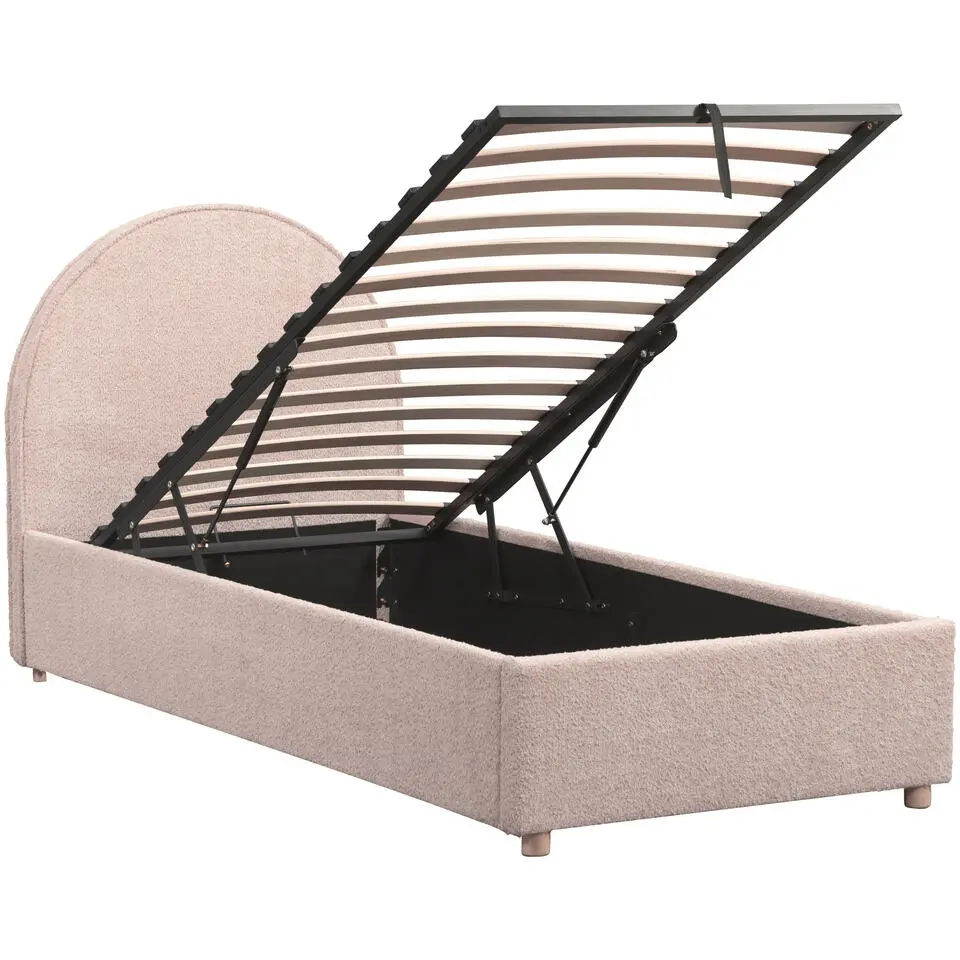 Vipack bed Moon met opbergruimte - roze - 90x200 cm