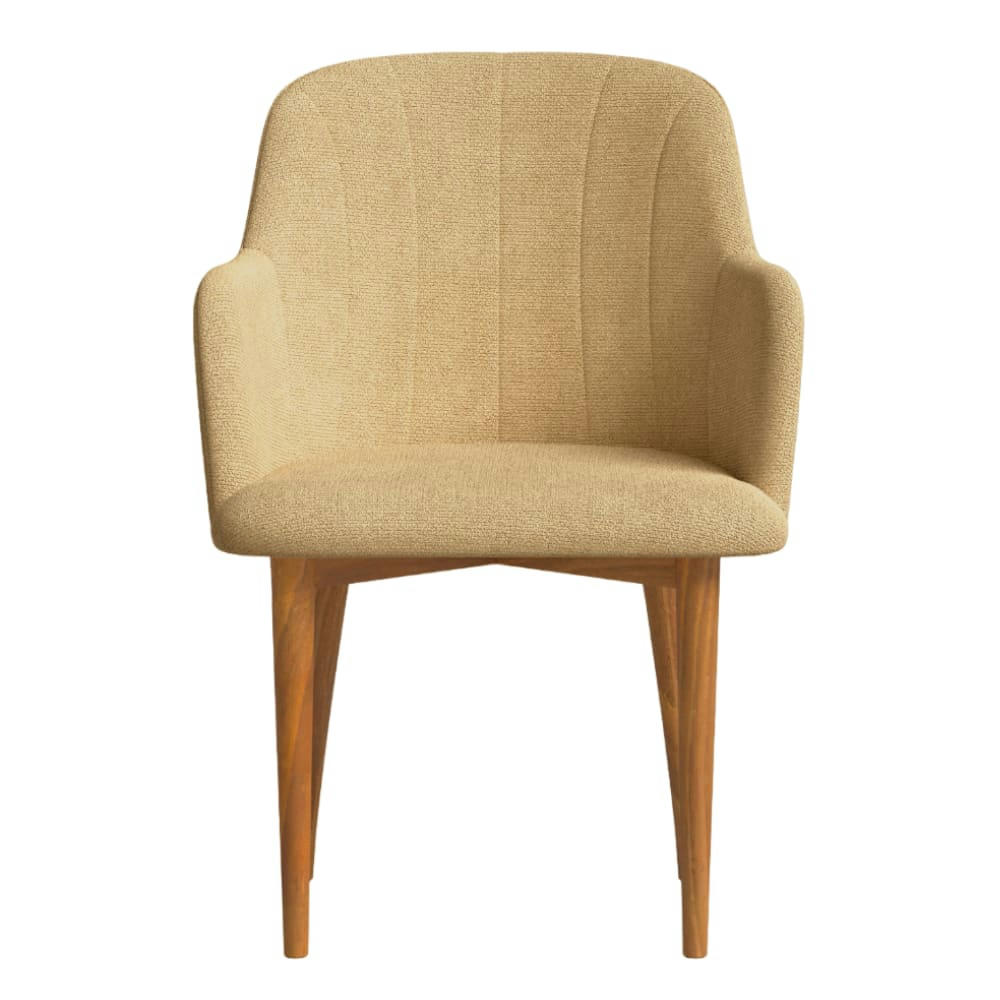 NIES - Chaise avec tissu recyclé fabriqué à la main en couleur moutarde