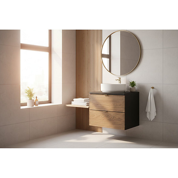 Ensemble de salle de bain SAVIA : meuble sous vasque 60cm et plan vasque