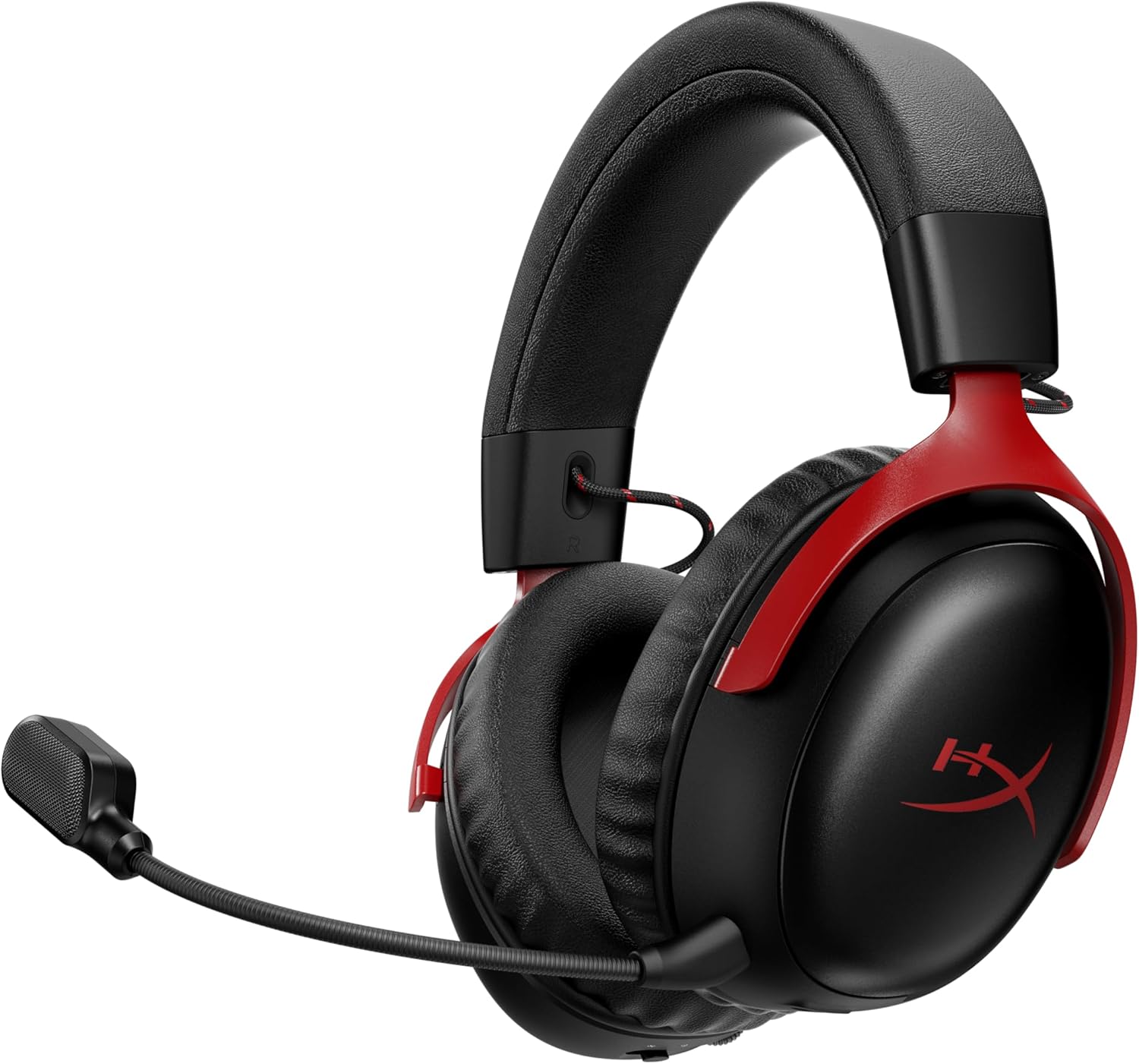 HyperX Cloud III S – Wireless Gaming Headset, 2.4GHz, Bluetooth, Battery Life up to 120 Hours 2.4GHz / 200 Hours Bluetooth, 53mm Angled Drivers, 10mm Detachable Mic, Customizable – Black/Red