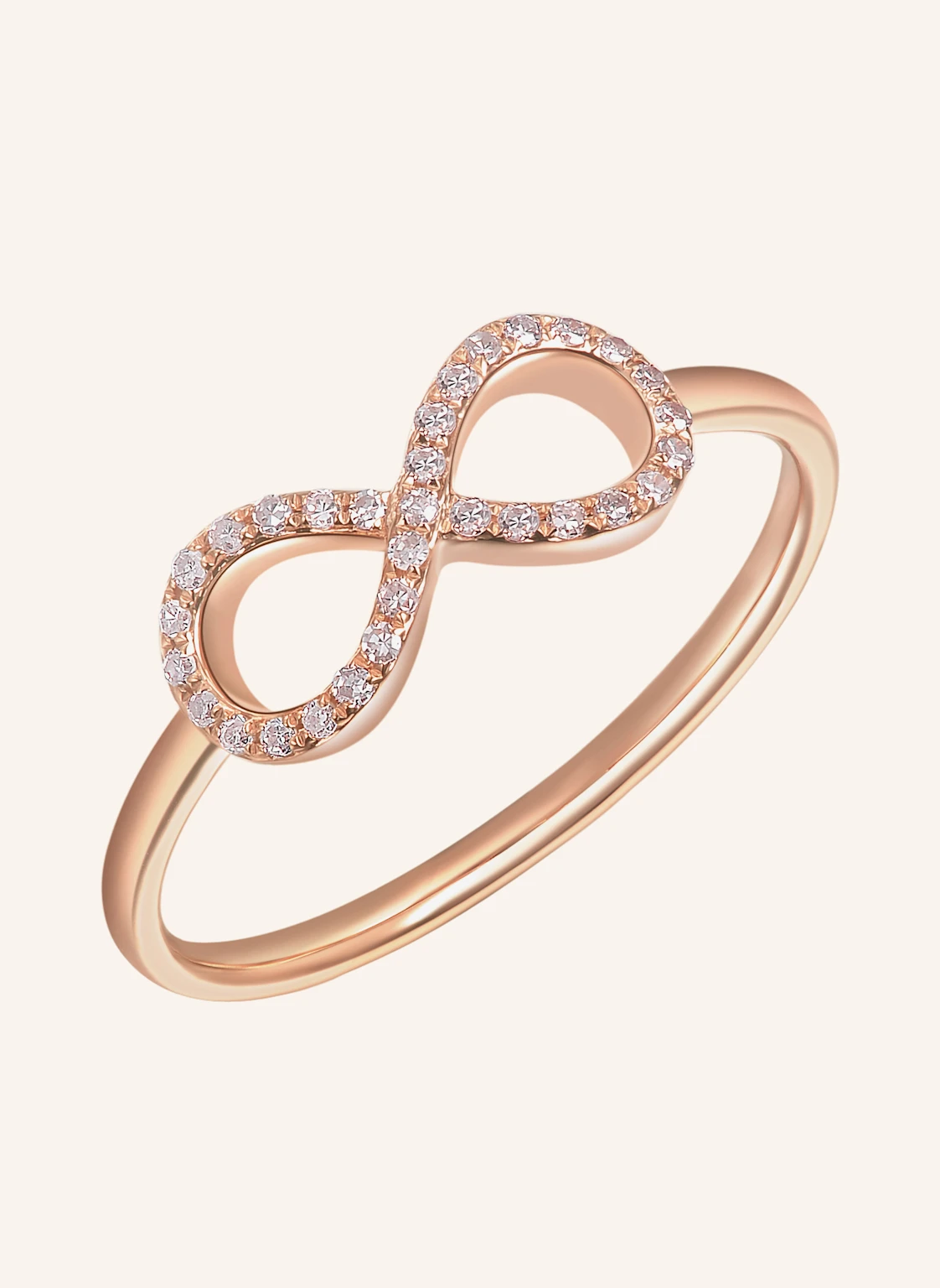 Leaf Ring INFINITY aus 18 Karat Roségold mit Diamanten